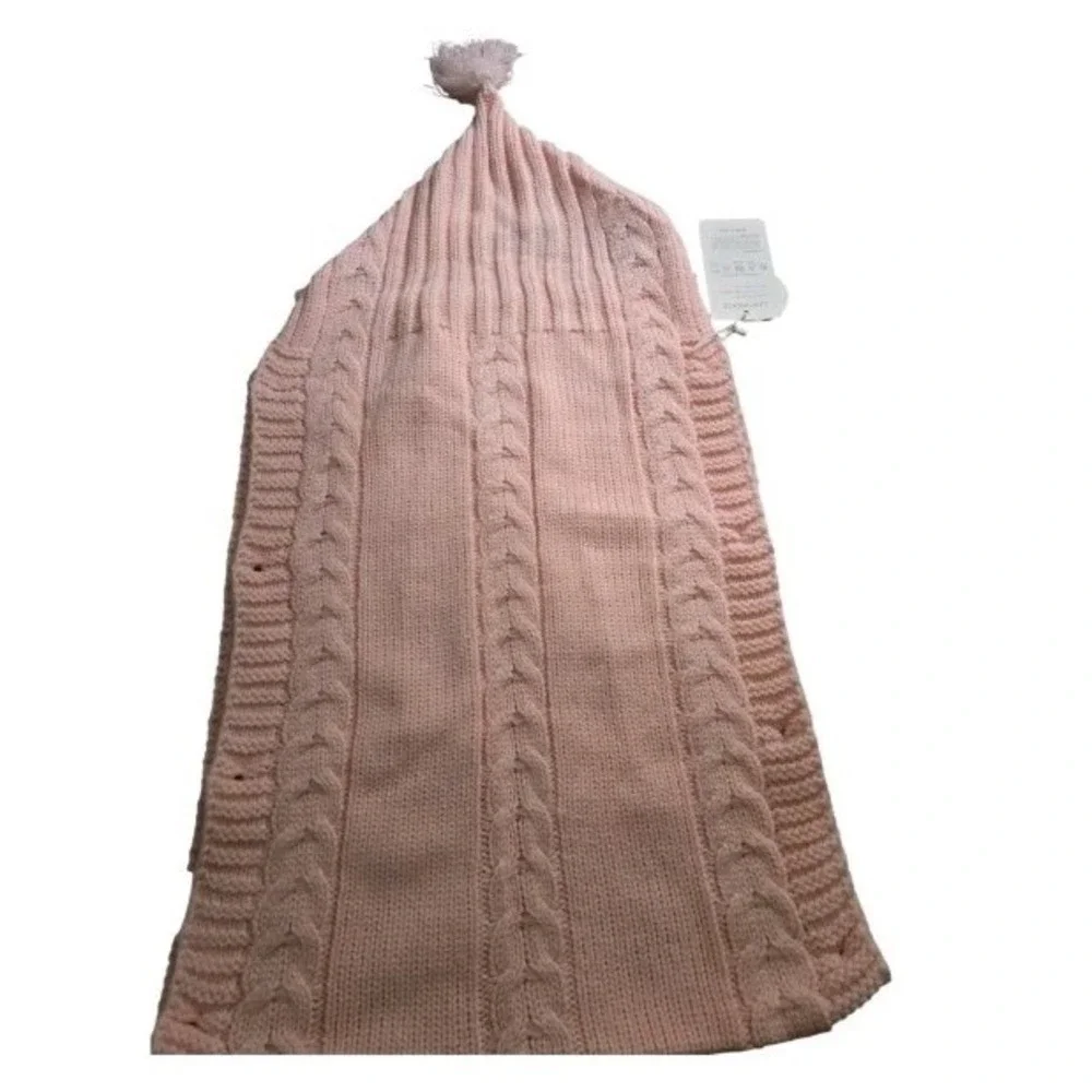 Cable Knit Cozy White Side Button Bunting with Hood